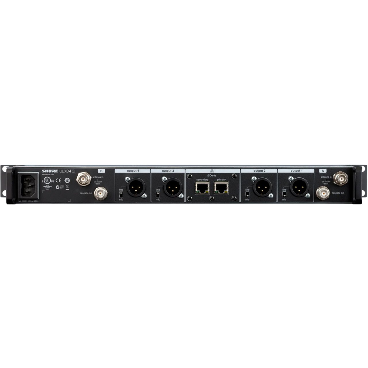 Shure ULXD4Q-G50 rear panel