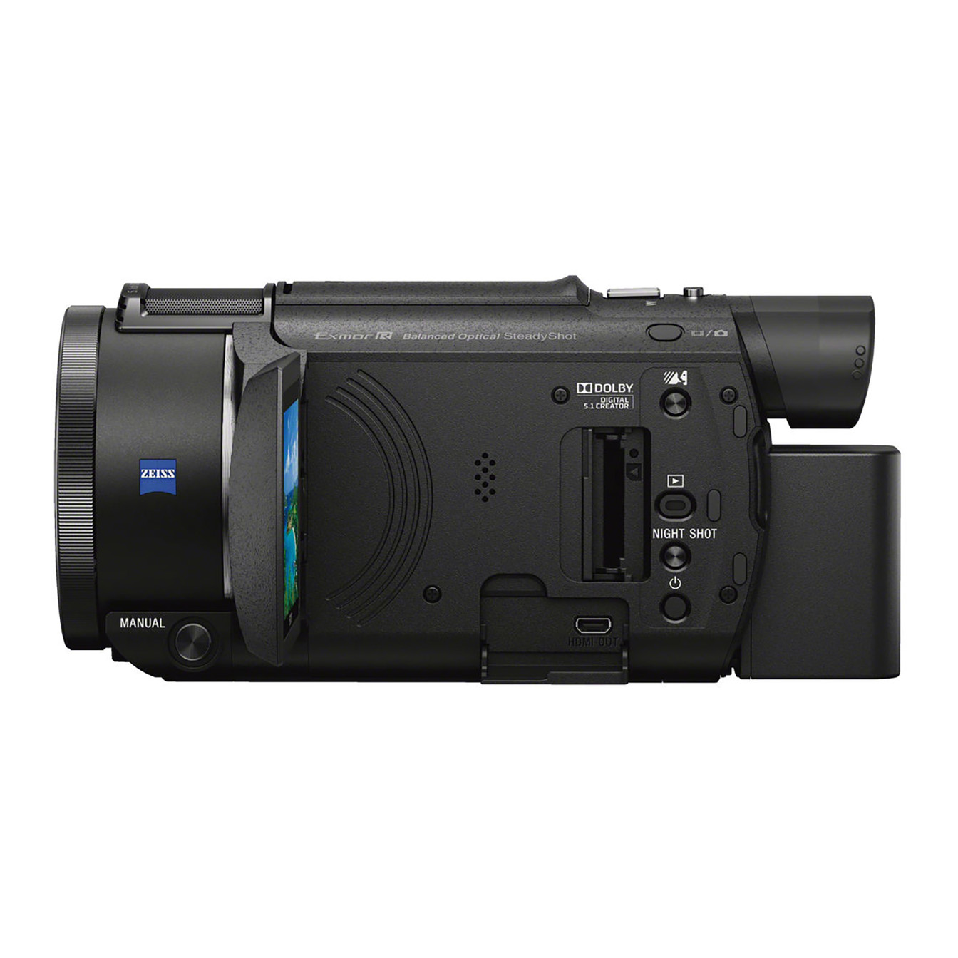 Sony FDR-AX53 LCD open