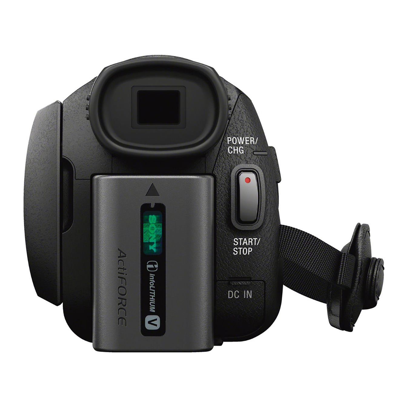 Sony FDR-AX53 viewfinder detail